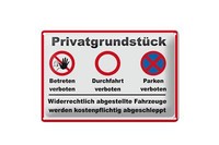 Blechschild Parken 30X20Cm PrivatgrundstüCk Betreten Verbot Deko Schild