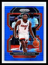 💥 PRCIOUS ACHIUWA 2021-22 PRIZM BLUE HYPER HOLO REFRACTOR 50 PRINTED SSP # 39