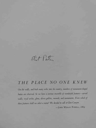 The Place No One Knew ~ Eliot Porter ~ 1st Ed. ~ 1963 ~ HC DJ ~ SIGNED! - Picture 6 of 7