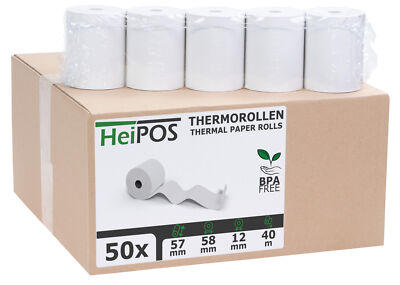 HeiPOS Premium Thermorollen 55g/m² Extra Stark Kassenrollen Bonrollen BPA-frei