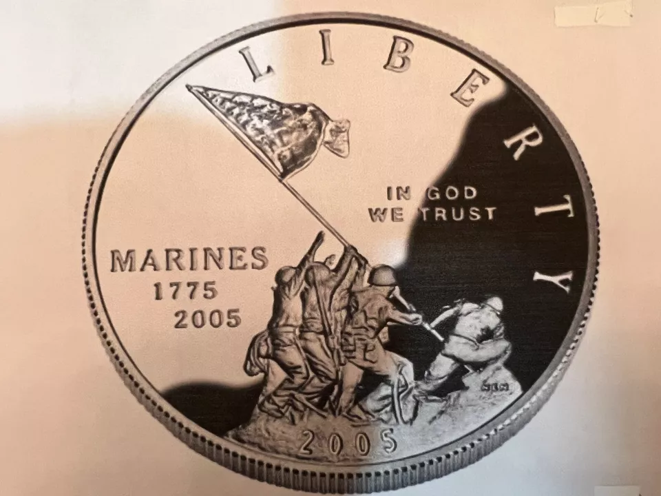 2005 UNITED STATES MARINE CORPS 230th ANNIVERSARY PROOF SILVER DOLLAR. - Image 3 of 4