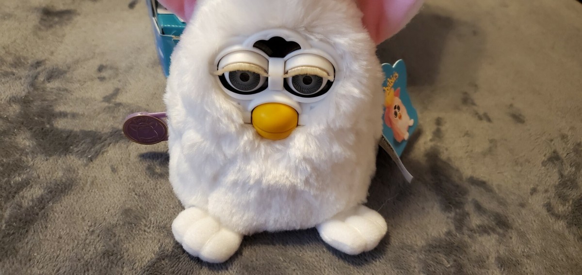Furby Babies ホワイト TOMY Furby Babies 1999 White Pink Ears Furby Model 70-940 with
