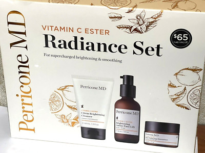 Perricone MD 3 pc Radiance Set Vitamin C Brightening Ester serum Double Size 2 O
