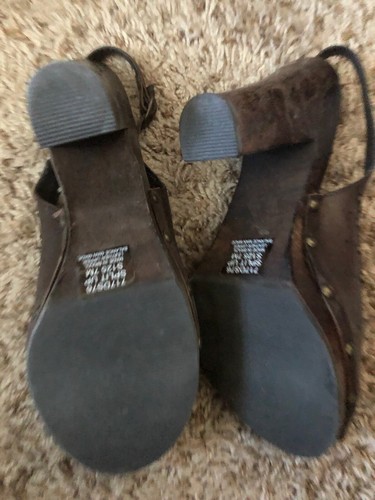 Dr. Scholls SPLIT US Chestnut Brown SlingBack Close Toe Laser Cut Shoes Size 7 M - Picture 5 of 10