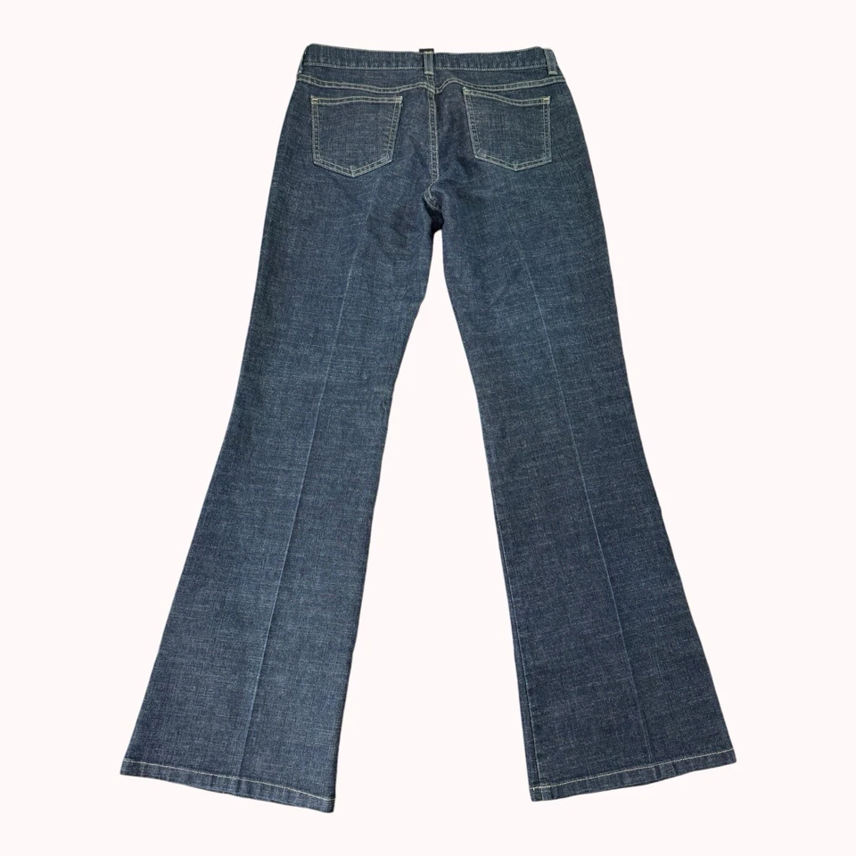 Pantalones de mezclilla Kenneth Cole para mujer 8 (30x31) azules acampanados pierna ancha elásticos EE. UU. Foto 2 de 4