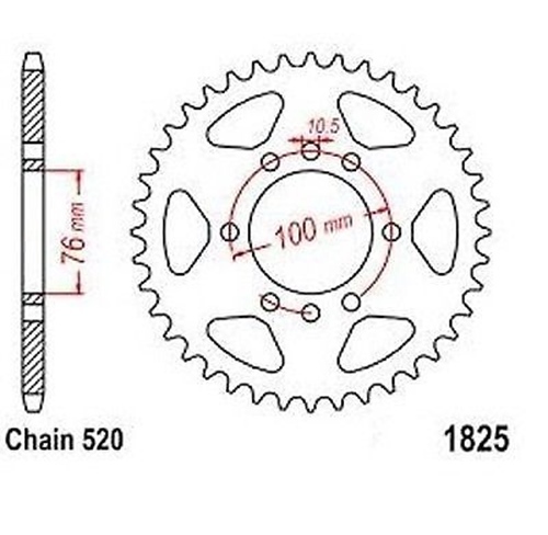 Roue à chaîne 37 dents pas 520 pour Suzuki GSX-R 1100 de 1989 à 1992