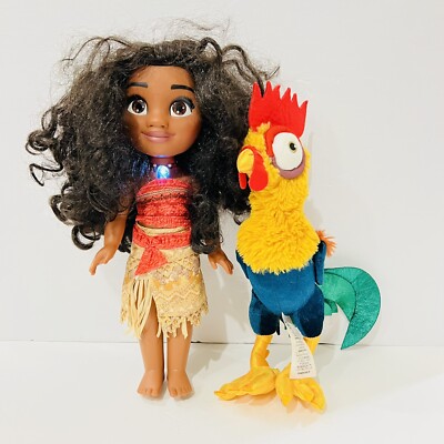 12'' Disney Store Moana Doll Singing, Heihei Rooster Chicken Plush Stuffed Animal