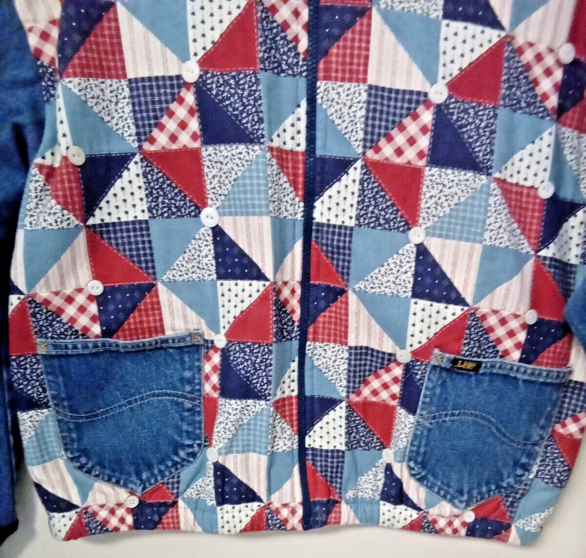 Vintage Jacket Womens Medium Patchwork Denim  Boh… - image 3