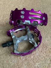 Old School BMX Beartrap Pedals Purple - 1/2" for 1 piece cranks
