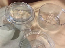 Vintage Kenmore Short Order Food Processor  Clear Replacements Attachments  (3)