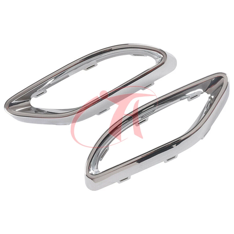 🔥 2PCS Chrome Rear Bumper Exhaust Pipe Trim Cover For Mercedes A B C E GLC  - Изображение 2 из 4