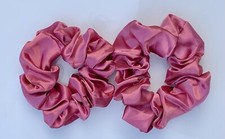 2 New Pink Satin Hairband Scrunchies Comfy Hair Accessories Fo