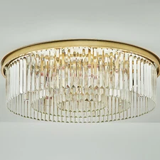 23.6" Modern Chandelier Crystal Ceiling Fixture Pendant Flush Mount Ceiling Lamp