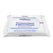 Safe N' Simple Peri-Stoma Adhesive Remover Wipes 5 x 7 Inch, 50 Count, 10 Pack