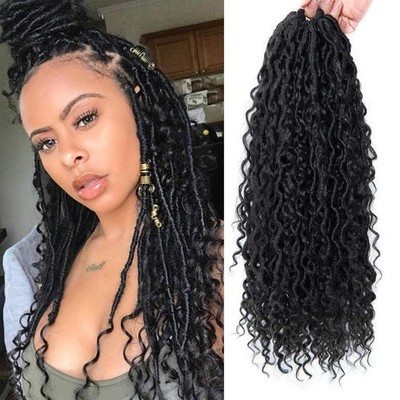 Lush 18Inch Goddess Locs with Curly Ends - Stylish Crochet Hair for Black Women