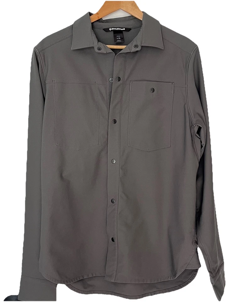 Cezani 男式 Olive Army 绿色正装衬衫 16 34/35 L 码 100% 聚酯纤维 — 第 3/4 张图片