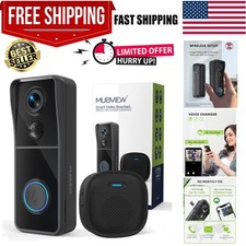 Doorbell Camera Wireless with Chime, Video Doorbell - No Subscription, Voice ...