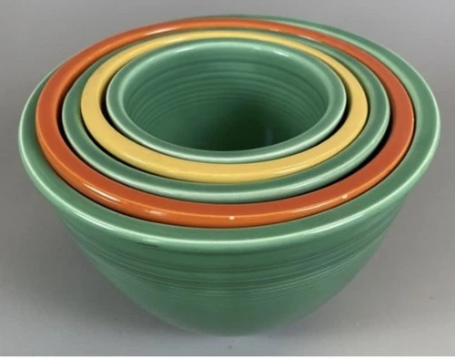 Vintage Fiestaware Nested Mixing Bowl 5-pc Set  #1-#5 Made in USA