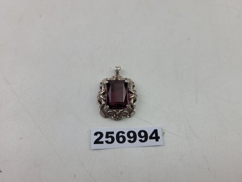 Anhänger 835er Silber mit violettem Schmuckstein Vintage 5,36g Elegant #256994