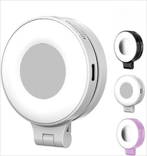 Magnetic 3-in-1 Selfie Light with Mirror,Phone Stand Rechargeable 360  Rotating