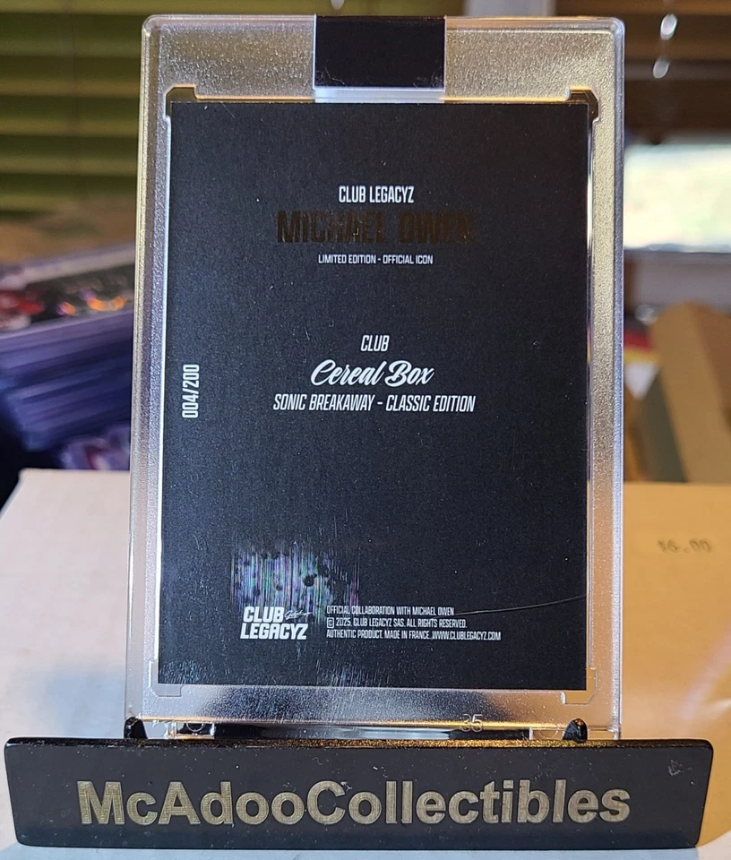 Caja de cereales Club Legacyz Michael Owen 2025 edición clásica 04/200 Foto 2 de 2