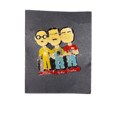 #ad Pep Boys Bobble Head Lapel Pin New In Bag Manny Moe Jack $9.95