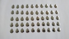 Lure blades, medium, set of 50, silver, 18mm x 13mm, Colorado blade, for metal