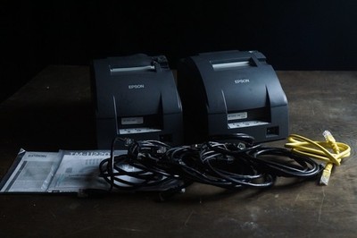  UNTESTED 2 Epson TM-U220B M188B Kitchen Receipt Printer W/ Ethernet - Read Desc