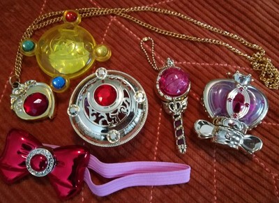 Sailor Moon Gashapon Small Toy Lot - Power Orb, Wand Keychain, Necklace +