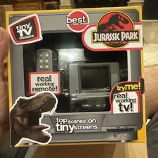 Jurassic Park Tiny TV Classics Mini Screen & Remote Set– Sealed - FREE SHIPPING!