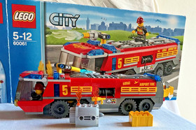 LEGO CITY 60061 Airport Fire Truck Complete - Build, Instruction Books & Box