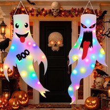 Halloween Decorations Outdoor Indoor, 2 Pack Light Up Ghost Decorations with ...