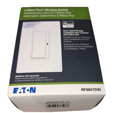 NEW Eaton RF9601DW Z-Wave Plus Wireless WiFi Switch Voice Control 15A 120V White