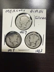 1917 P 1920 P 1924 P 3 Three Mercury Dime Lot 90% Silver Decent + Trip  Dimes