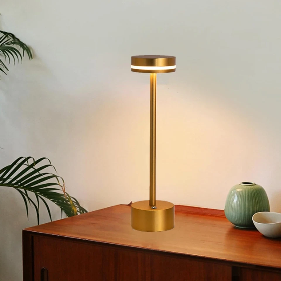 Lampe De Table Sans Fil À Pile À 3 Couleurs Réglables Dimmable Tactile - Photo 4/4