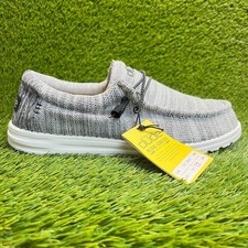 Hey Dude Wally Stretch Yin Yang Mens Size 13 Gray Casual Walking Slip-On Shoes