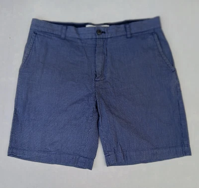 Short chino Lacoste Stripe Seersucker homme US 33 FR 42 bleu bermuda - Photo 1/4