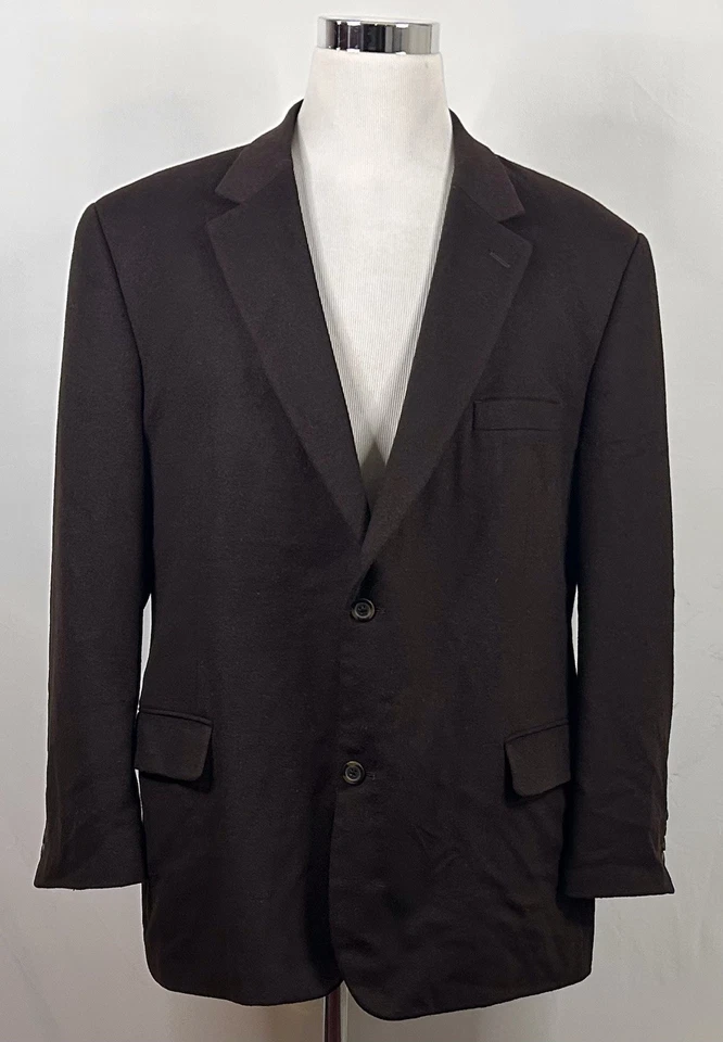 Club Room  48L Sport Coat Wool Silk Cashmere Blend Brown Two Button Lined Vented - Image 2 of 4