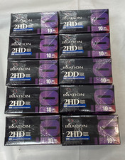 Lot of 10 New Sealed Imation 3.5" Floppy Disks 2HD IBM Formatted 100 Disks Total