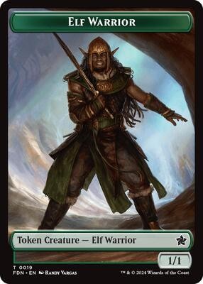 Elf Warrior // Cat (001) 19 // 1 Foundations Foil