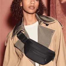 Dagne Dover Woman’s Ace Neoprene Fanny Pack Onyx Black Bag Purse