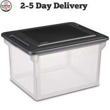 Sterilite Plastic Letter-Size File Box, Clear New