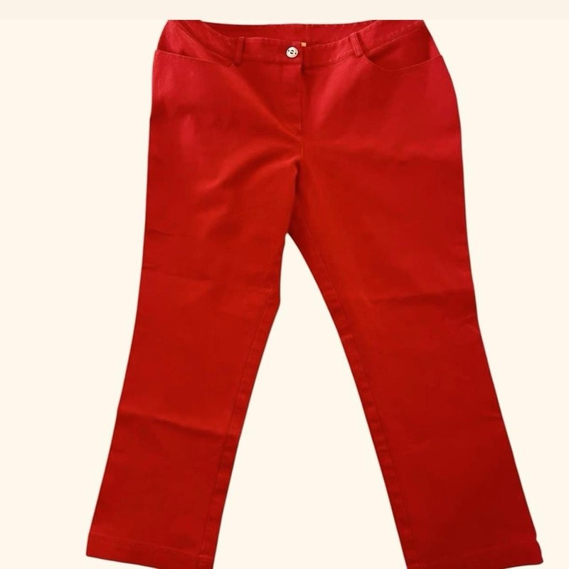SoCa St. John Red Cropped Butterfly Jeans Size 10