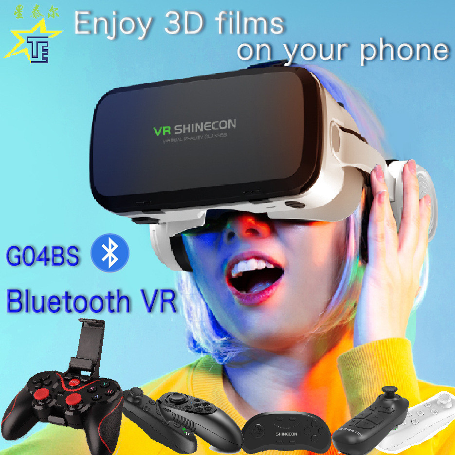 VR SHINECON G04BS Bluetooth 3D VR Headset Glasses for Smartphones-image