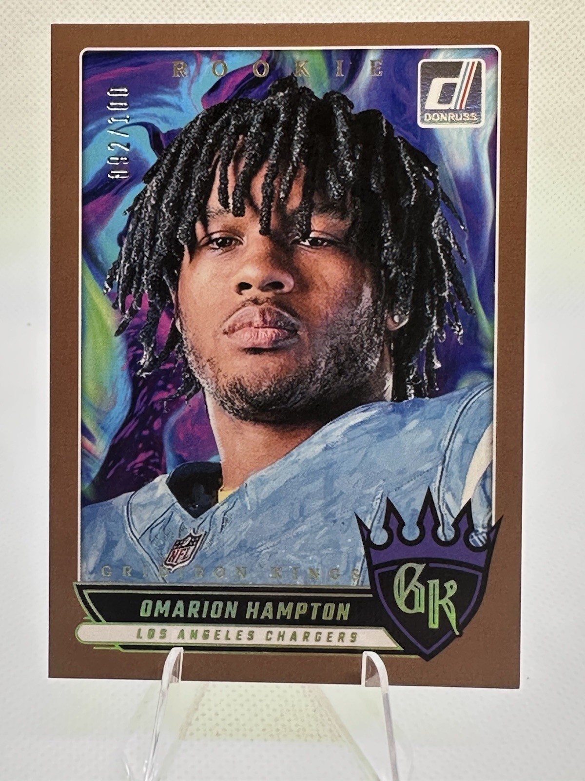 2025 Donruss Football Gridiron KINGS Omarion Hampton Gold /100 Rookie!