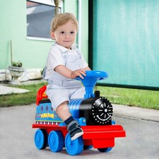 Electric Ride On Toy 16 Pieces Tracks Train with Lights & Sounds-Navy