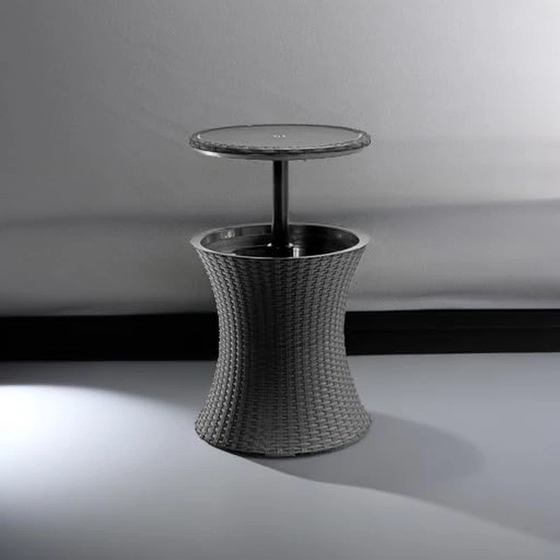 Mesa de pátio Pacific Cool Bar com refrigerador de 7,5 gal móveis externos cinza escuro  - Imagem 2 de 4