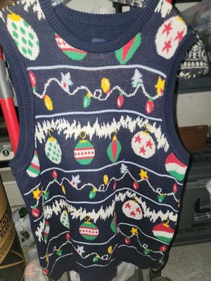 Vintage Route 66 Christmas Ugly Sweater Vest Size L Holiday  From Kmart