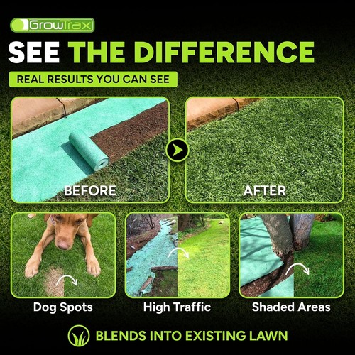 Tapis de graines d'herbe écologique 100 pieds carrés - Solution à croissance rapide et résistante à la sécheresse - Photo 5/10