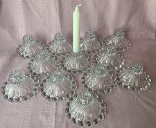 Wedding Decor Taper Candle Holders Round Bead Trim Set of 12